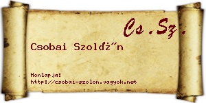 Csobai Szolón névjegykártya